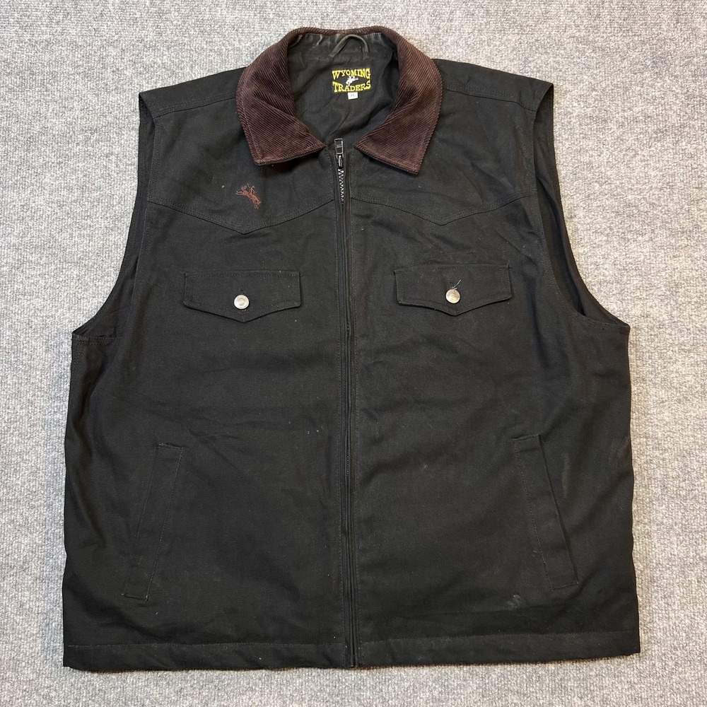 Wyoming Traders Vest Mens XL Black Canvas Lined Concealed Carry Holster Hunting